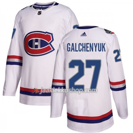 Miehille NHL Montreal Canadiens Pelipaita Alex Galchenyuk 27 Adidas 2017-2018 Valkoinen 100 Classic Authentic